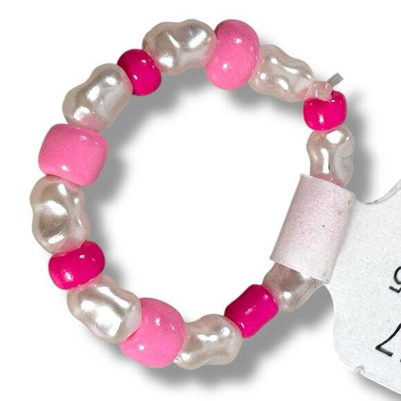 Free People Kleo Ring Pink Coral Pearl Toe Ring One Size Beach Bohemian Summer - Picture 5 of 6